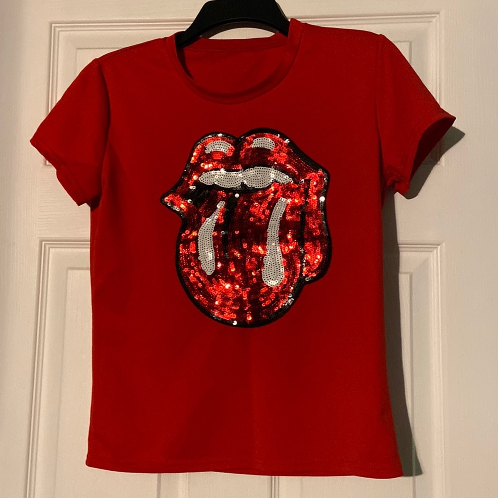 Womens Graphic Tees Red Lip (Rolling Stones)
